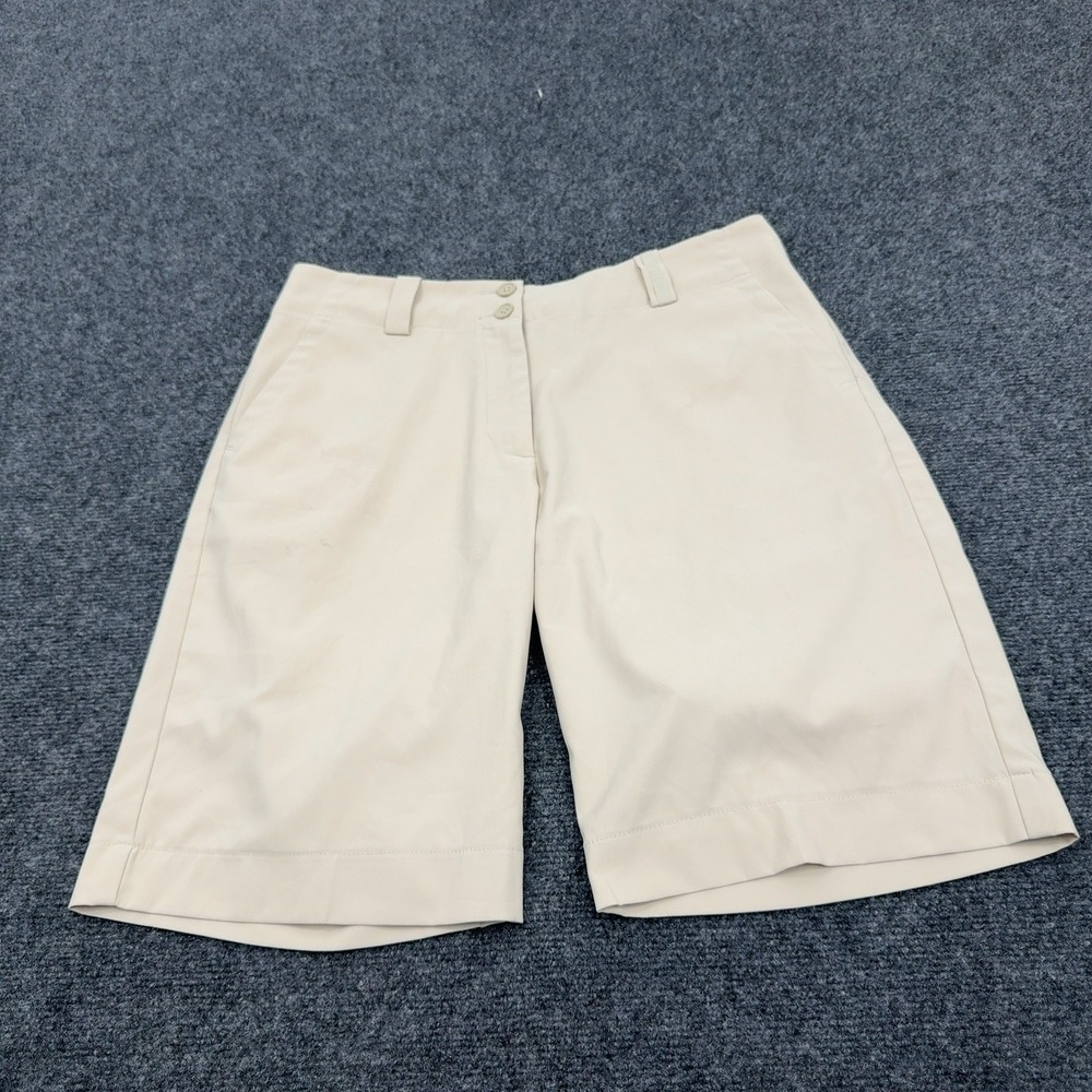 Nike Golf Shorts Womens 8 Tan Polyester Spandex Dri-Fit Athletic Sporty